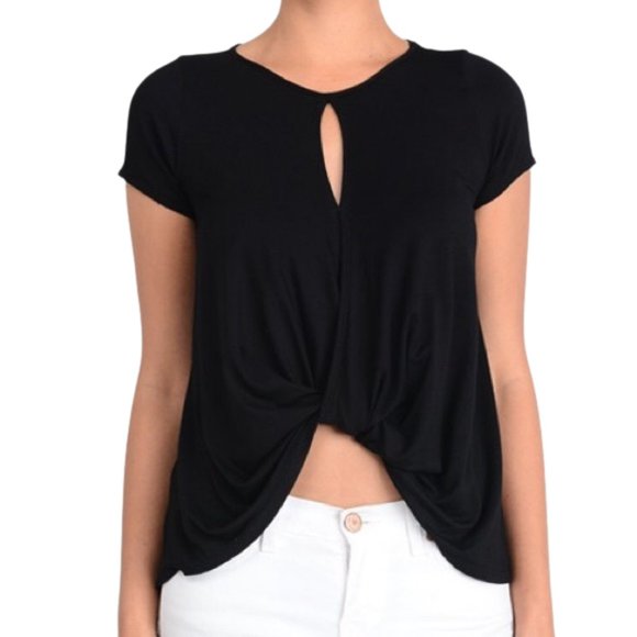 Tops - Black Knotted Tee